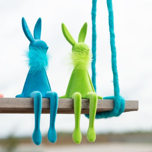 Product Easter Bunny Decoration, Shelf Sitter, Sitting Figure Made of Plastic for Spring, 27cm, 2 Pieces