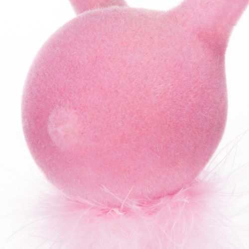 Product Easter bunny decoration, shelf sitter with feather boa for sideboard or shelf, 36cm, 2 pieces