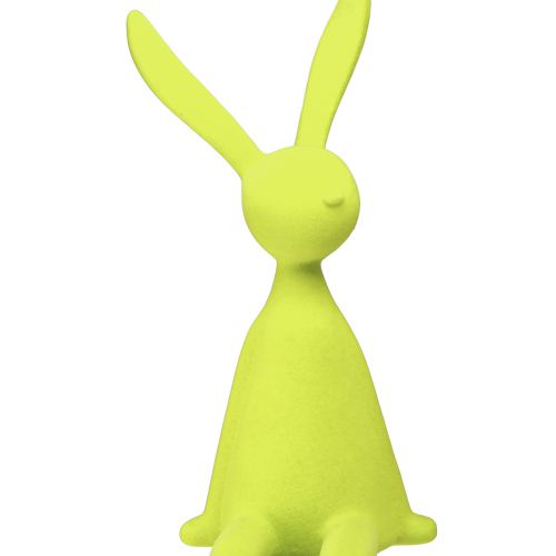Floristik24 Edge Stool Easter Bunny Rabbit Sitting Flocked – 2nd Choice – Yellow-Green 56cm