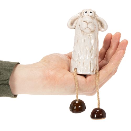 Product Ceramic sheep figurine, sitting sheep, for Easter and year-round decoration, 18cm, 3 pieces