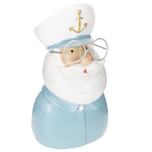 Captain figurine, maritime decoration with glasses and hat, 16cm