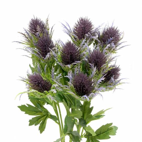 Floristik24 Artificial thistle branch blue-violet 68cm 3pcs