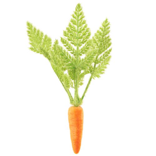 Carrot Decoration Carrots Flocked Orange Green H23cm 8 Pcs