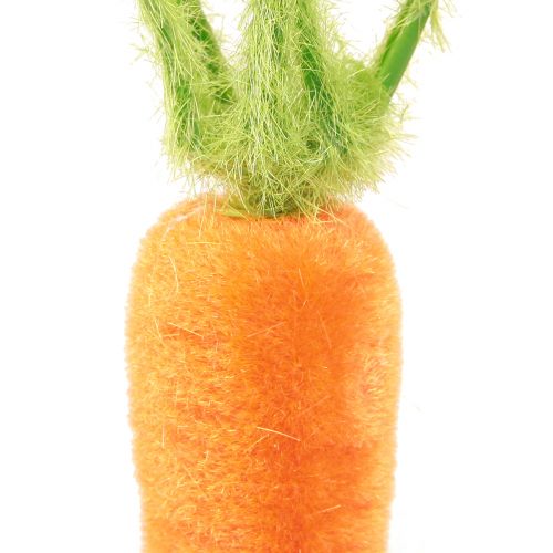 Product Carrot Decoration Carrots Flocked Orange Green H23cm 8 Pcs
