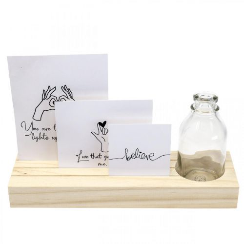 Product Card holder wood Photo holder wood mini vase 25×7.5×12cm
