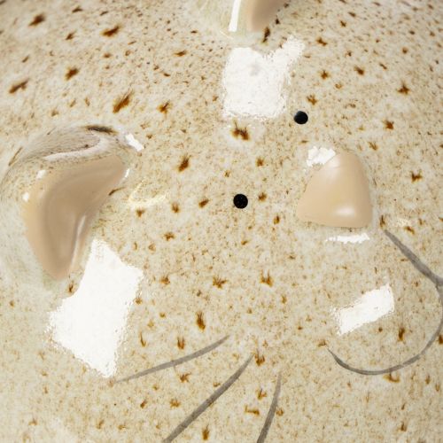 Product Ceramic Cat Decorative Figurine, Round Design for Living Room or Bedroom, 13cm, 2 Pieces