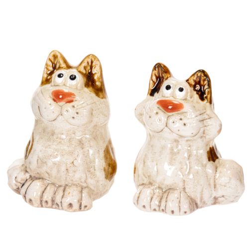 Ceramic Cat Decorative Figurines, Funny Animal Figurines for Living Room Decoration, 8cm, 4 Pieces
