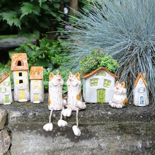 Product Ceramic Cat Decorative Figurines, Funny Animal Figurines for Living Room Decoration, 8cm, 4 Pieces
