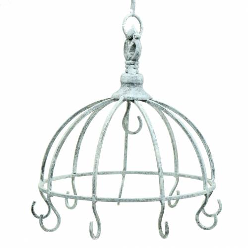 Kitchen hanger metal crown white antique Ø22cm H28cm