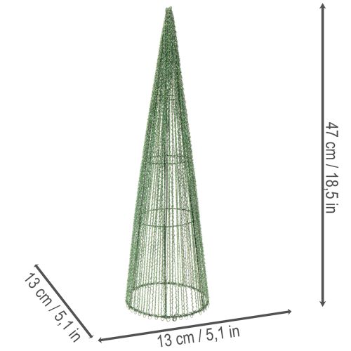 Metal flower cones, green, for floral arrangements, 62cm, 2 pieces | Floristik24.ie