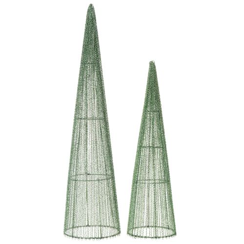 Metal flower cones, green, for floral arrangements, 62cm, 2 pieces | Floristik24.ie