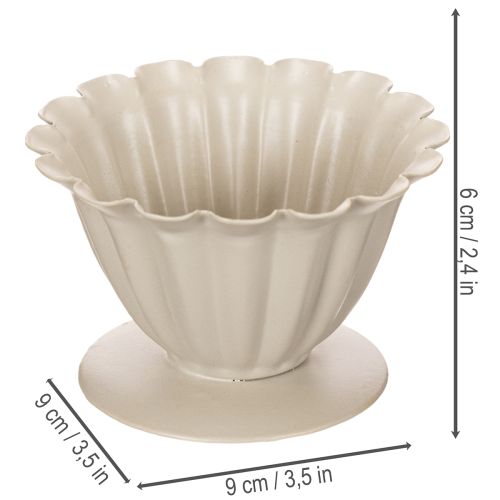 Bowl, goblet, flower calyx, cream-colored decoration, 9cm | Floristik24.ie