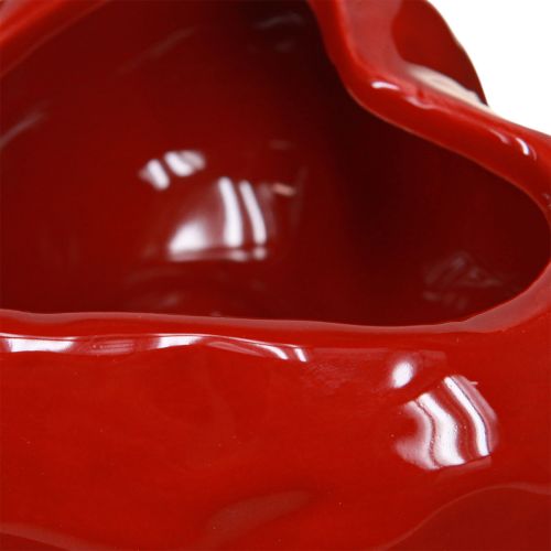 Product Ceramic Decorative Heart Red Bowl Glossy 11.5×10×5.5cm 3 pcs