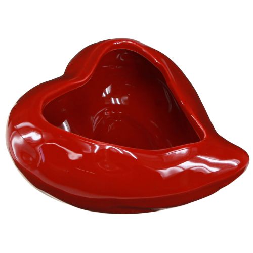 Floristik24 Ceramic Decorative Hearts Red Bowl Glossy 13×15×6.5cm 2 pcs