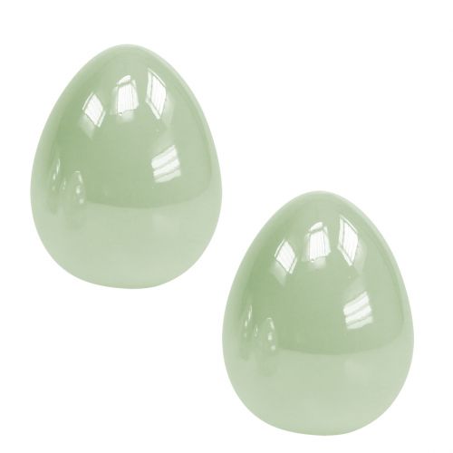 Floristik24 Ceramic egg standing pastel green 8.5cm 4pcs