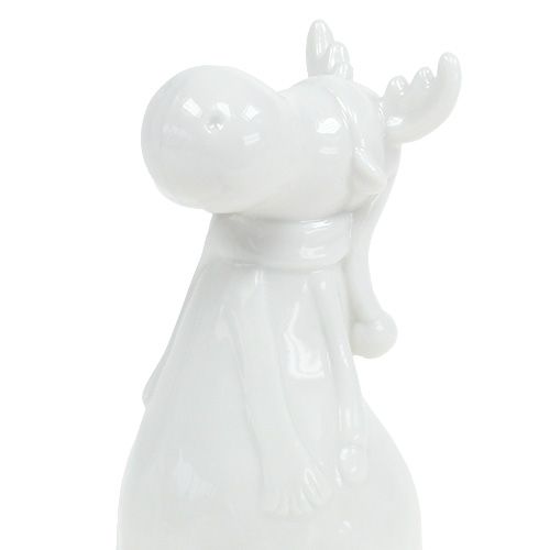 Floristik24 Ceramic figure moose 12.5cm white 2pcs