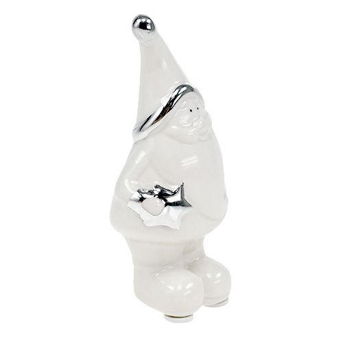 Floristik24 Ceramic figure Nicholas 11cm white, silver 8pcs