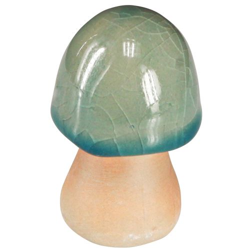 Product Ceramic Mushrooms Decoration Brown Green Blue Autumn Decoration H6-7.5cm 3 pcs