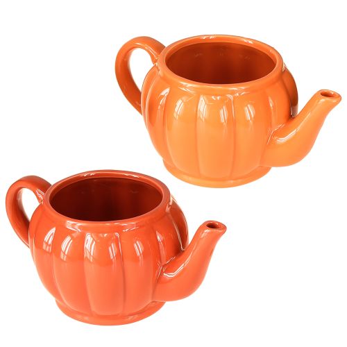 Ceramic planter teapot orange assorted 21.5×13×10cm 2 pcs