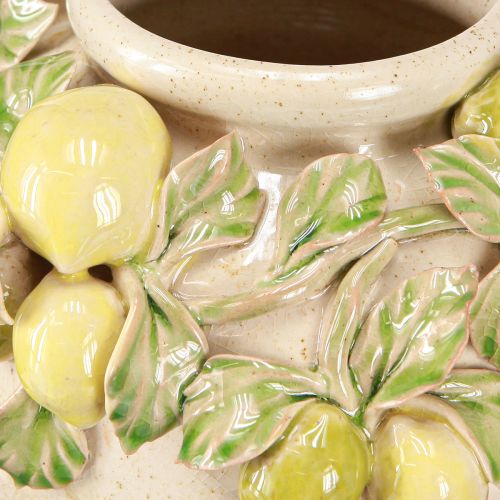 Floristik24 Ceramic Vase Lemon Decoration Mediterranean Green Yellow H19cm