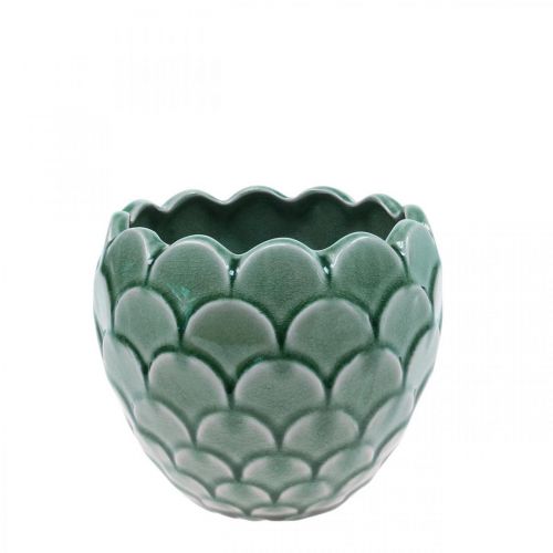 Product Ceramic Flowerpot Vintage Green Crackle Glaze Ø13cm H11cm