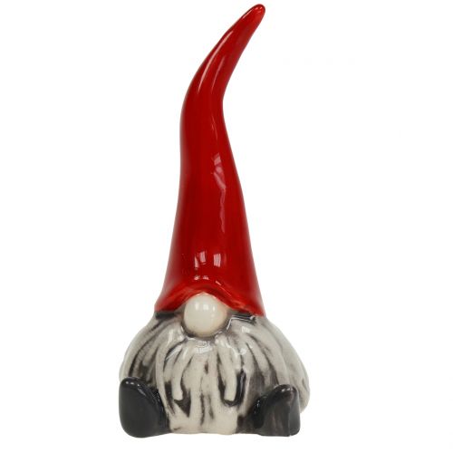 Ceramic figure gnome 8.5cm red, white 1p