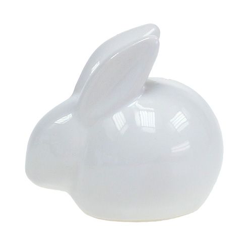 Floristik24 Ceramic rabbit white 8.5cm 4pcs