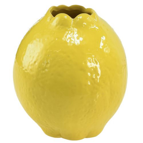 Floristik24 Ceramic Vase Yellow Lemon Decoration Mediterranean Ø12cm H14,5cm