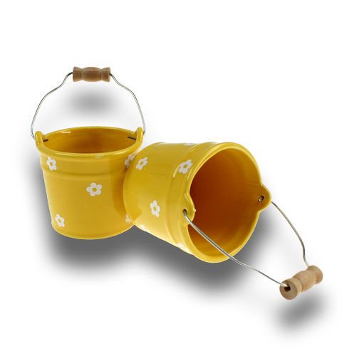 Product Ceramic bucket Ø7.5cm yellow 1p