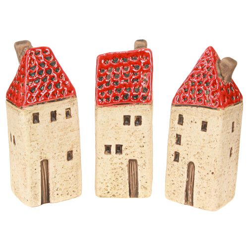 Floristik24 Ceramic Houses Centrepiece Miniature House H11cm 3 pcs