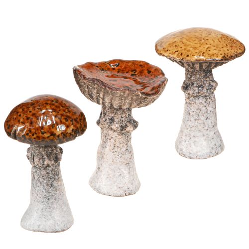 Floristik24 Ceramic mushrooms ceramic decoration mushrooms orange yellow brown 8cm 3 pcs