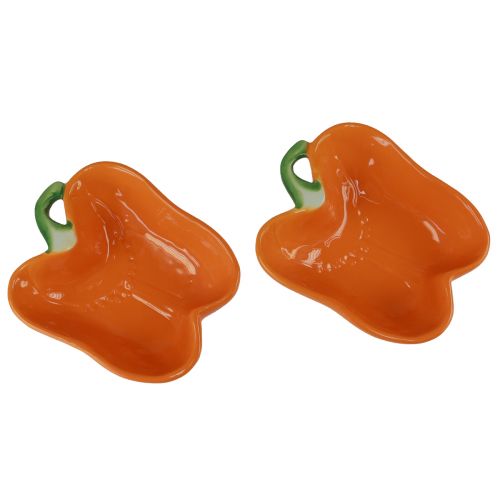 Product Ceramic bowl decorative bowl pepper orange 11.5x10x4cm 2pcs