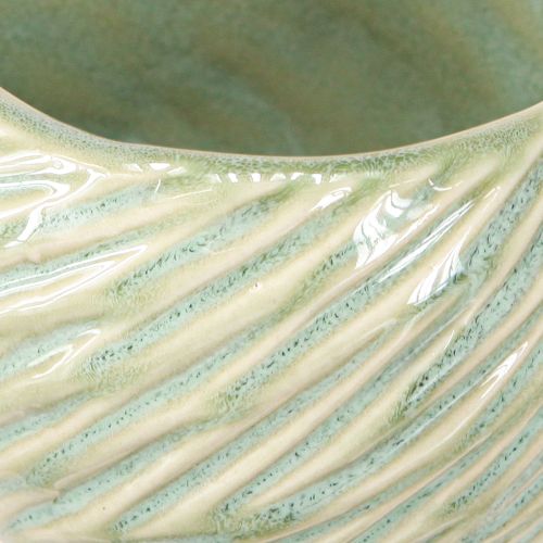 Product Ceramic bowls in green spiral design Ø9cm H7cm 4pcs