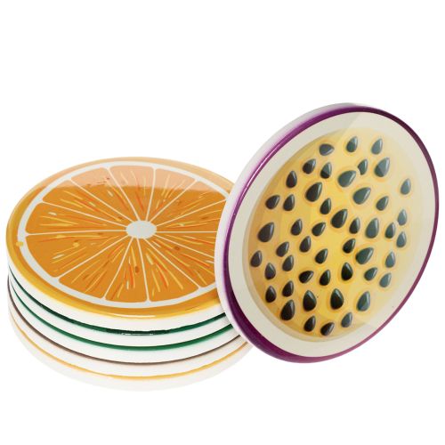 Fruit Coaster Set, Fruit Design, Table Decoration, Kitchen &amp; Living Room, 10cm, 6 Pieces
