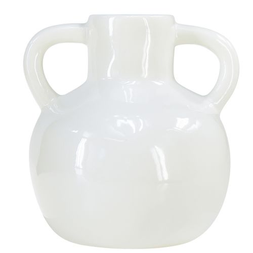 Product Ceramic vase white vase with 2 handles ceramic Ø7cm H11,5cm