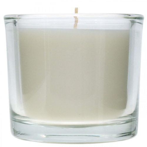 Floristik24 Candle in glass candle glass wax candle white Ø9cm H8cm