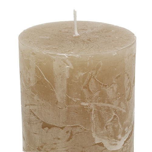 Floristik24 Candle light brown 60mm x 140mm 8pcs