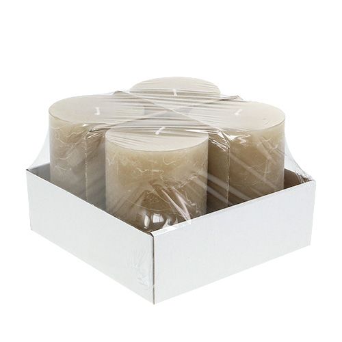 Floristik24 Candle light brown 85mm x 120mm 4pcs