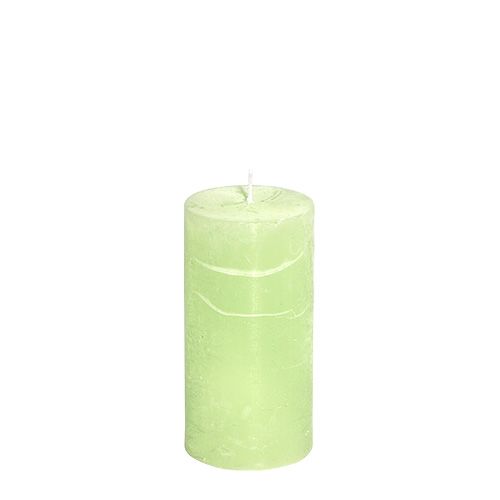 Floristik24 Candle Lime Green​​​​​​​​ Light green 50×100mm solid coloured 4 pcs