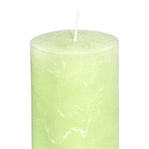 Floristik24 Candle light green 60mm x 140mm 8pcs