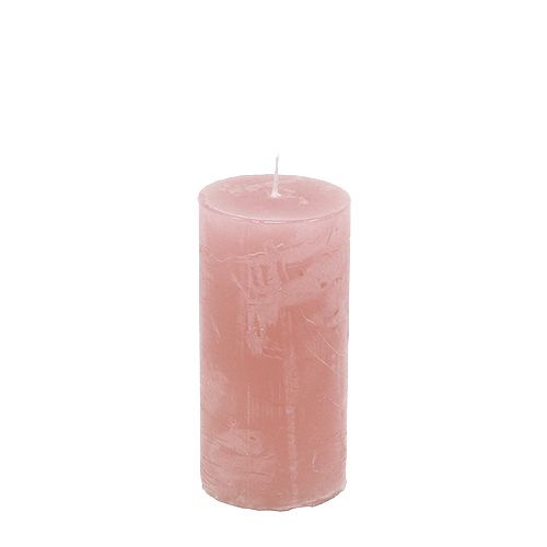Floristik24 Candle old pink 50mm x 100mm dyed 12pcs