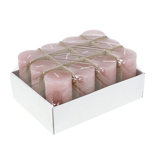 Floristik24 Candle old pink 50mm x 100mm dyed 12pcs