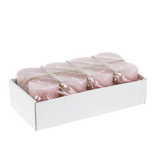 Floristik24 Candle old pink 60mm x 80mm dyed 8pcs