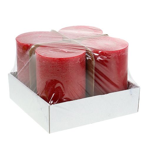 Floristik24 Candle red 100mm x 150mm colored 4pcs