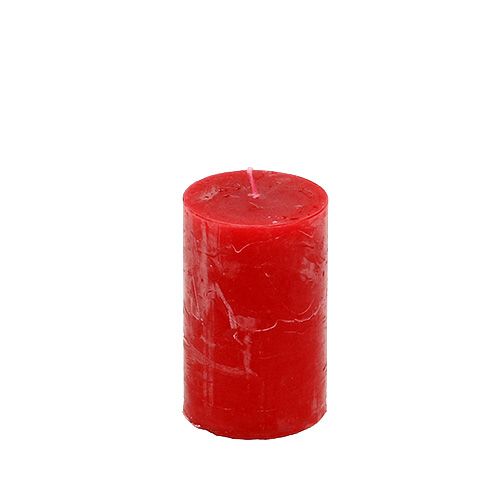 Floristik24 Candle red 50mm x 80mm 12pcs