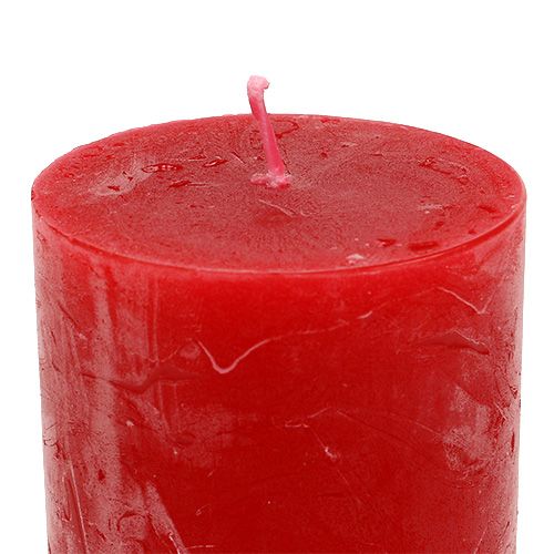 Floristik24 Candle red 50mm x 80mm 12pcs