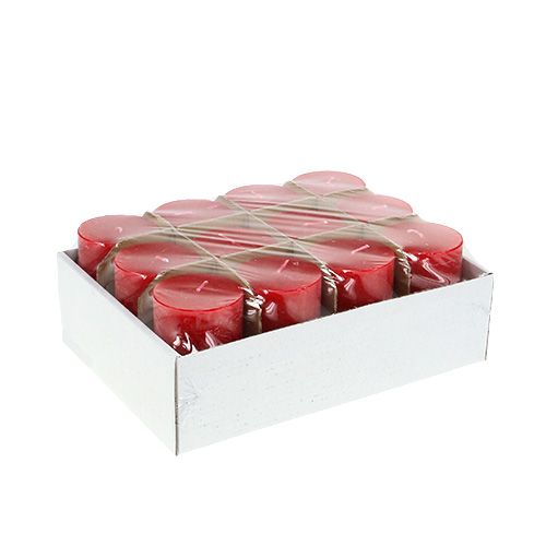 Floristik24 Candle red 50mm x 80mm 12pcs