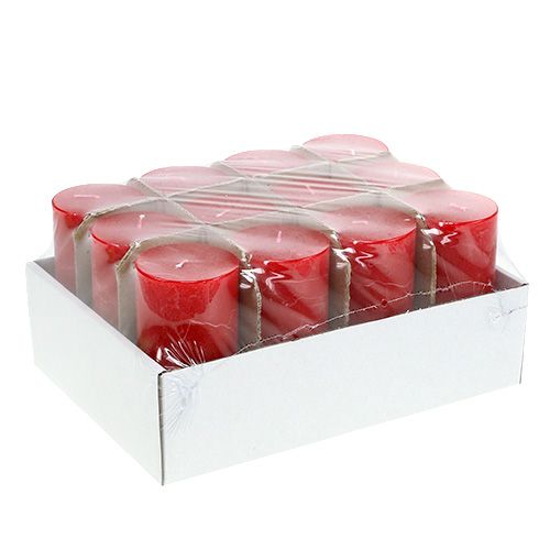 Floristik24 Candle red 50mm x 100mm colored 12pcs