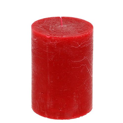 Floristik24 Candle red 85mm x 120mm colored 4pcs