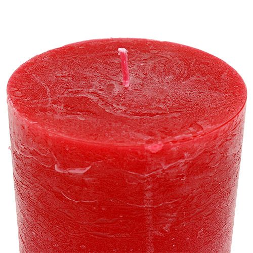 Floristik24 Candle red 85mm x 120mm colored 4pcs